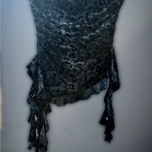 Elegant Black Patterned Women's Top